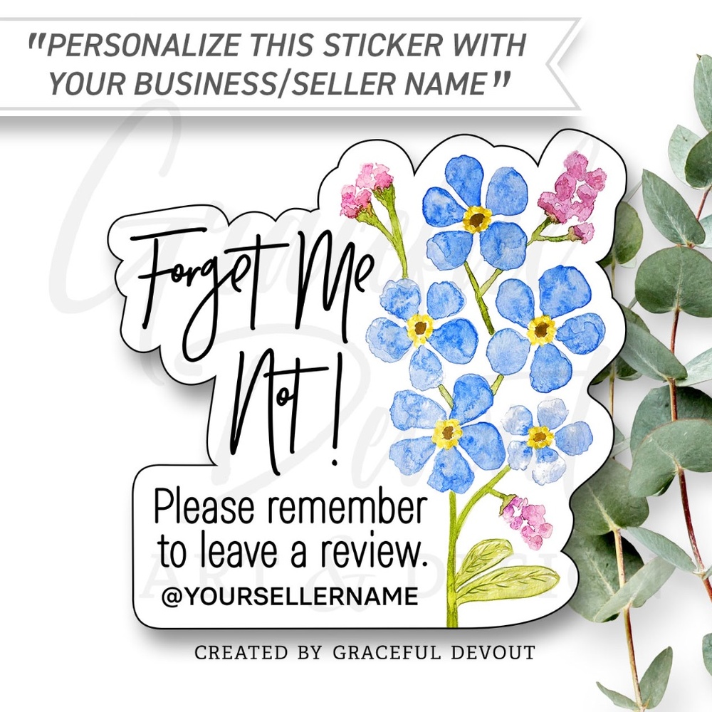 Forget Me Not! -  2" (inches) (96ct.) Stickers